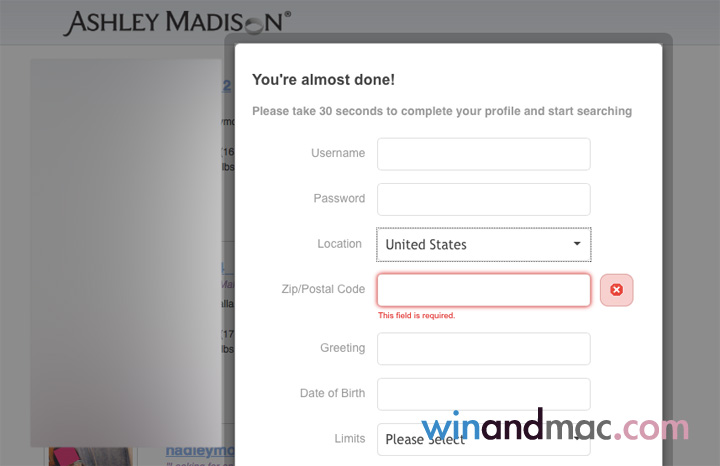 Ashley Madison Registration