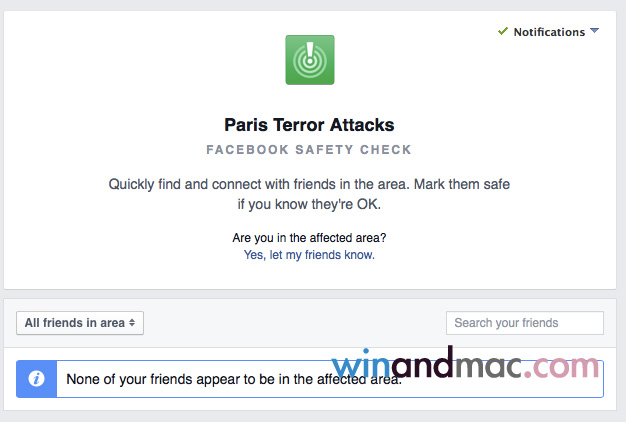 Facebook Safety Check